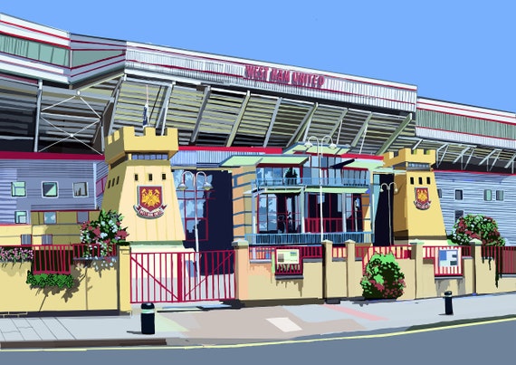 Boleyn Ground, West Ham United Stadium upton Park, East London Art Print -  Etsy Ireland