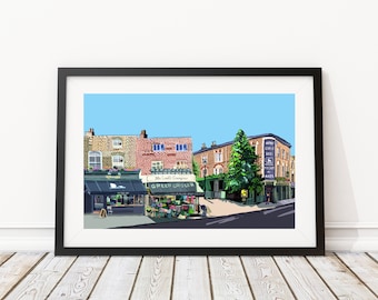 Highbury Barn, Islington, London Illustration Art Print