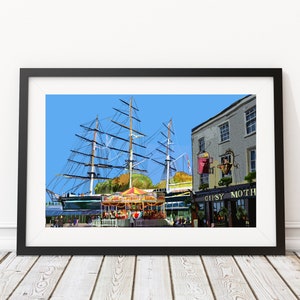 Cutty Sark, Greenwich, South London Illustration Art Print