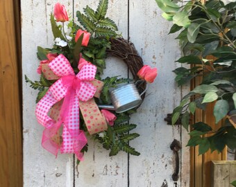 Spring wreaths for front door, Tulip wreaths, Wreaths with tulips, Spring decor, Summer door hanger