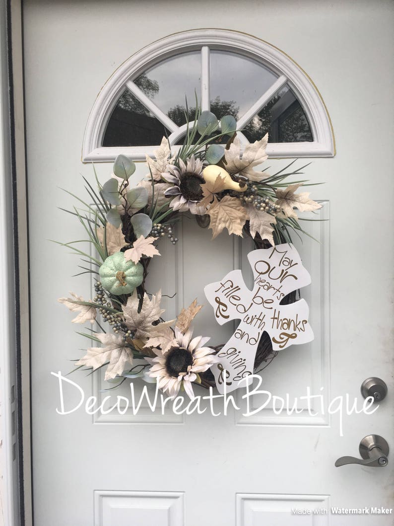 Natural Color Fall Front Door Wreath For Image 0