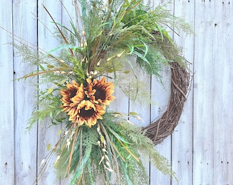 Fall Sunflower Wreath: Holiday Front Door Decor