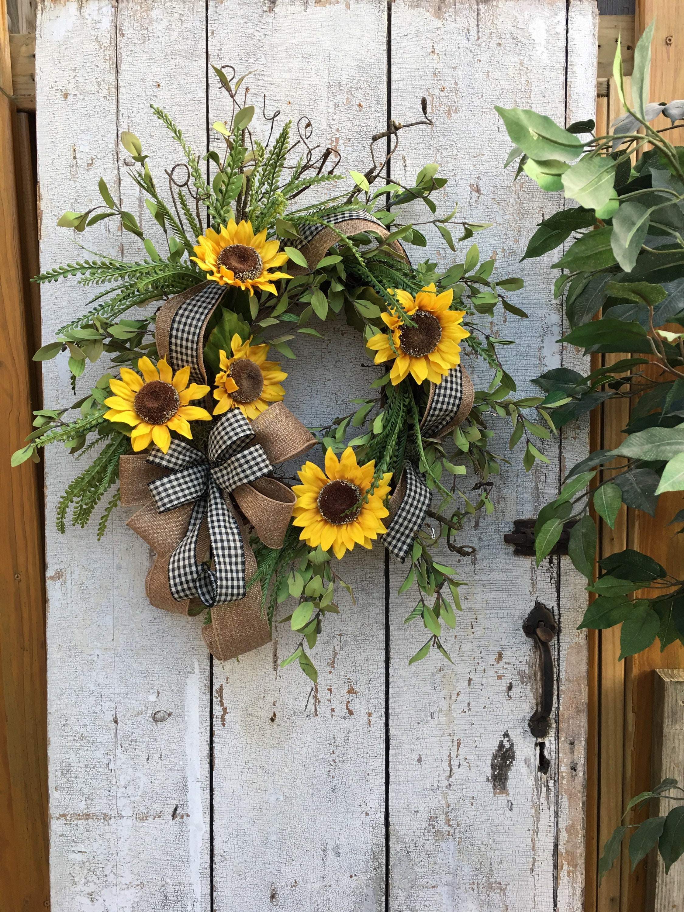 Sunflower Wreath For Front Door Summer Wreaths 50
