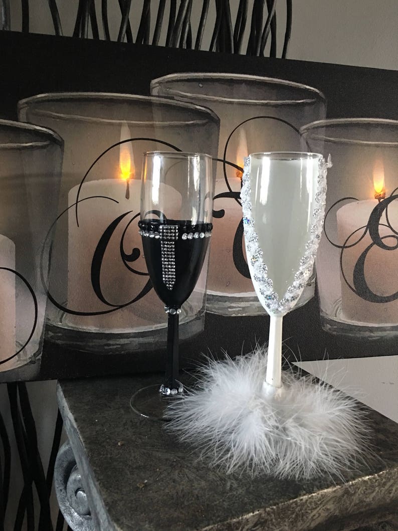 Bride and Groom Champagne Flutesbridal Shower Gift Etsy