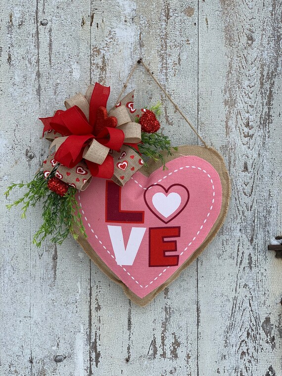 Valentine Door Wreaths Valentine Wreath Love Door Hanger Valentine Love Wreath