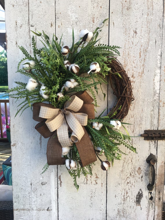 Best Seller Front Door Wreath Cotton Wreath Fixer Upper Wreath Primitive Wreath Cotton Grapevine Farmhouse Wreath Double Door Wreaths