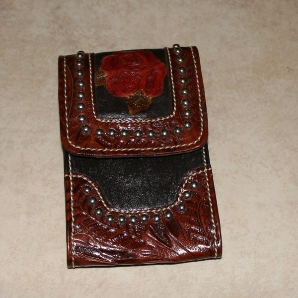 American West Wallet Holder Made in USA Vintage 1990 Cowboy Cowgirl Rodeo Leather Belt Holder Western  Southwestern