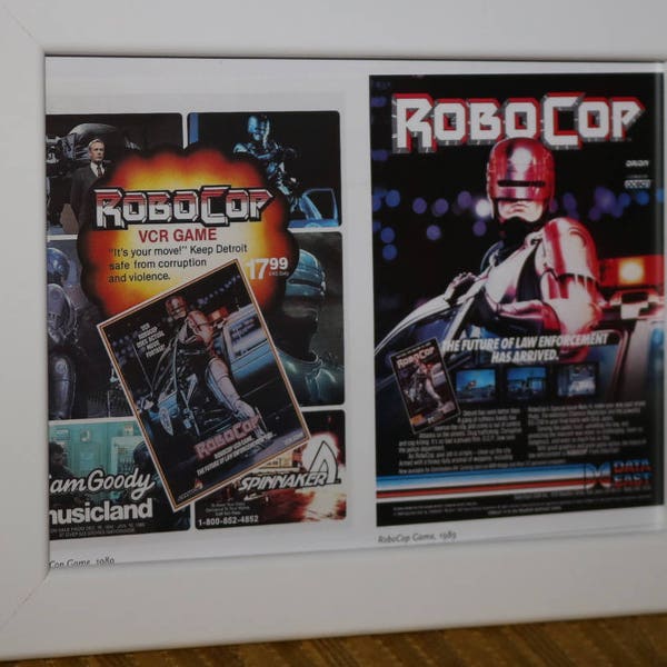 ROBOCOP VHS Game Nintendo Game Photo Ad Vintage 1980s Advertisement in Frame 1989