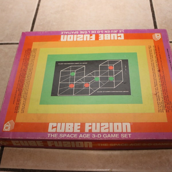 Cube Fusion Space Age 3-D Board Game Set Toy Geometric Rare Vintage 1970 RENWAL