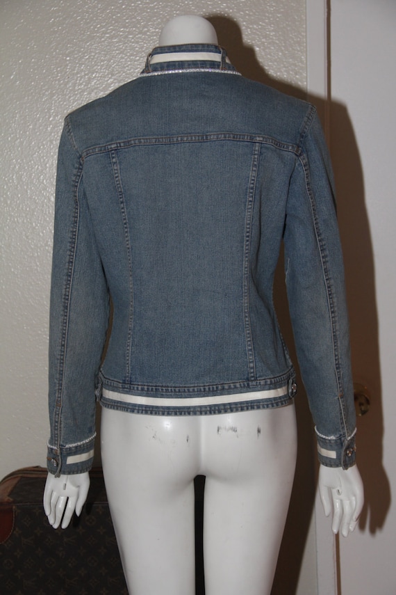 ANEV Vintage 1990s Women Denim Jean Jacket with L… - image 4