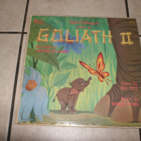 Walt Disney's Story of Goliath II Soundtrack 1962 Children's Story LP Walt Disney Productions Land World Mid Century Modern