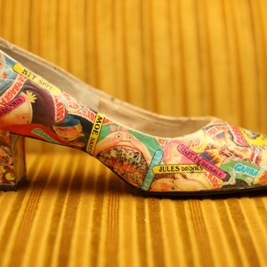Garbage Pail Kids PUMPS Scarpe da donna Taglia 10 con cintura Circa 1980s Custom Art Original GPK Topps Cards Tattoos Vintage