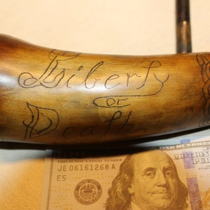 Liberty or Death&quot; Patriot Powder Horn