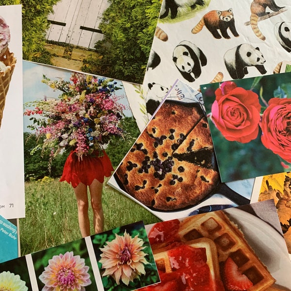 Ungerahmt Vintage-Artikel für Journaling, Vision Boards und Collagen Kunst.