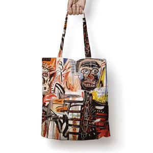 Tote bag with street art print, eco shopping bag, spray paint art, graffiti art, modern print, gift for her, impressionism halloween bag