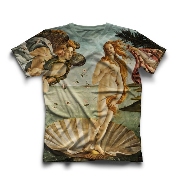 Recycled T-shirt With Full Print of Painting 
