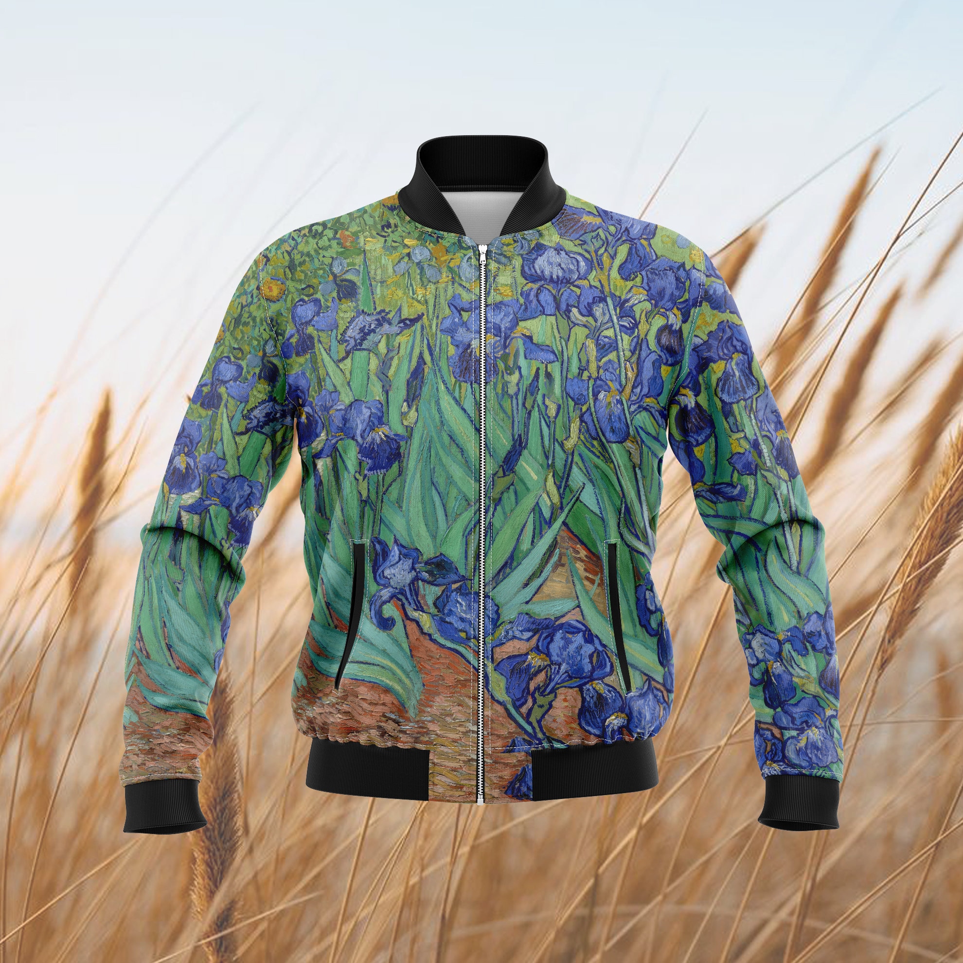 Discover Van Gogh  グラフィック レディースボンバージャケット おしゃれ Artistic Graphic Women's Bomber Jacket