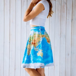 Map Pleats Skirt