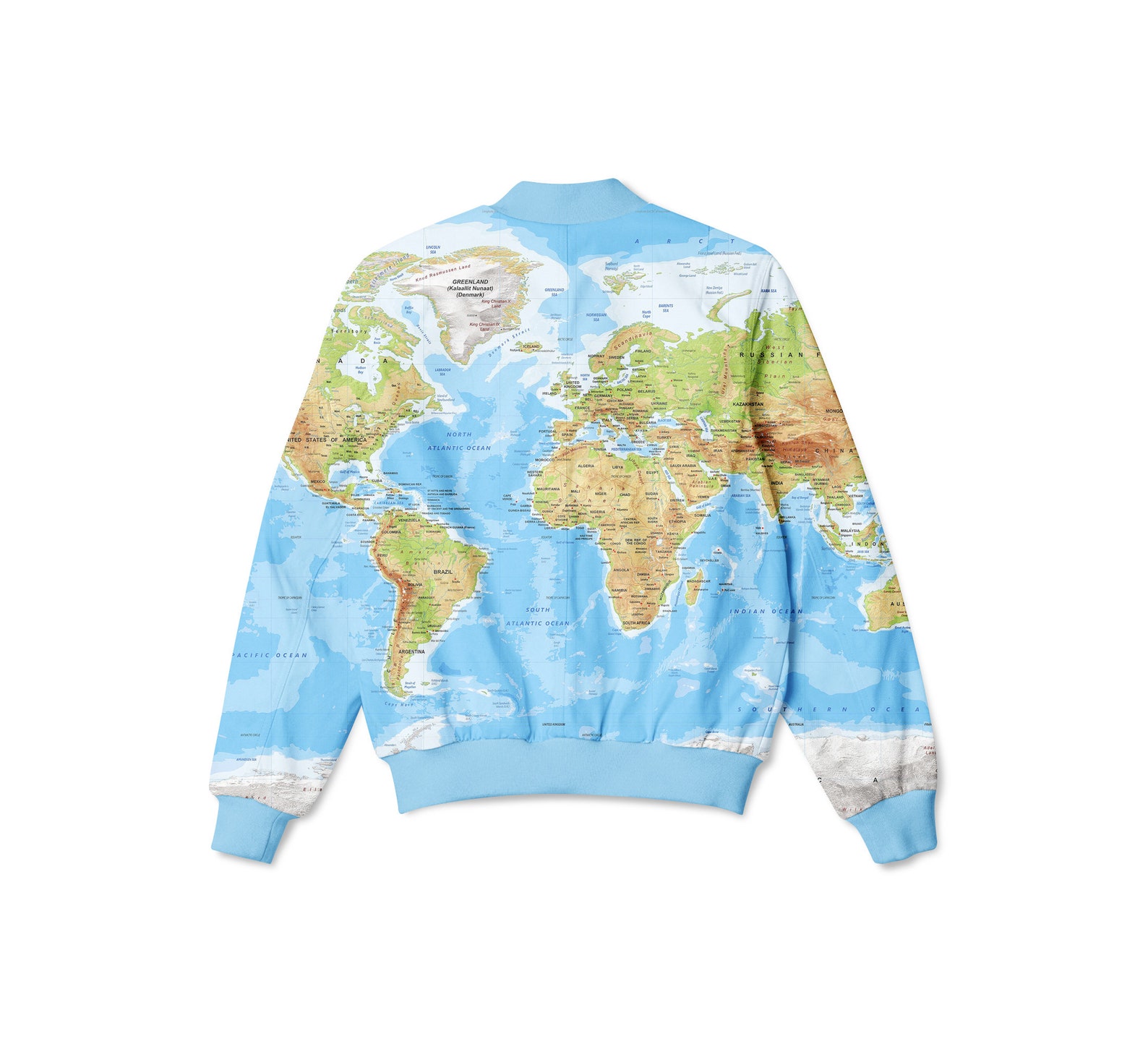 Bomber Jacket Geography Bomber-jacket Full Print Design | Etsy