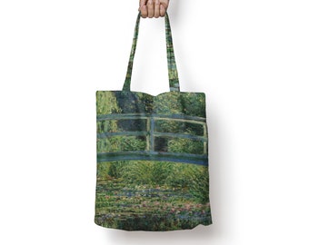 Tote bag met schilderij Claude Monet "De waterlelievijver", eco-boodschappentas, cadeau-ideeën van ONME,