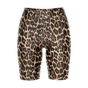Cycling shorts with leopard print, high waist biker short, pilates, fitness, dance pants, yoga lover gifts, women&#39;s activewear