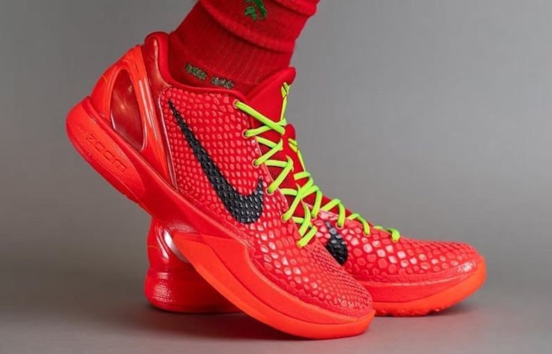 Kobe 6 Protro reverse Grinch Bright Crimson/blackgreen Sneakers, Kobe