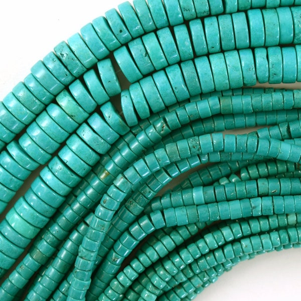 Green Turquoise Heishi Disc Beads Gemstone 15.5" Strand 3mm 4mm 6mm 8mm 10mm S1