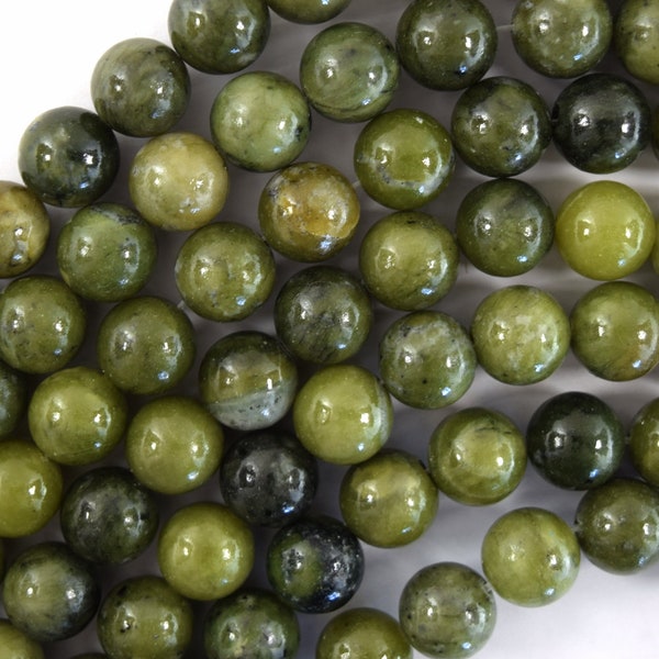 Natural Green Taiwan Jade Round Beads Gemstone 15" Strand 4mm 6mm 8mm 10mm 12mm