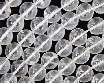 天然クリアクリスタルクォーツラウンドビーズ 15インチストランド 4 mm 6 mm 8 mm 10 mm 12 mm