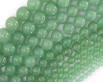 Natural Green Aventurine Round Beads Gemstone 15" Strand 4mm 6mm 8mm 10mm 12mm