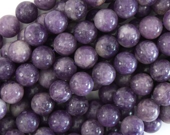 thumbnail image 2 of GEM-inside 6mm & 8mm Natural Lepidolite Round Loose Beads For Jewelry Making (Purple, 15" Strand) 2 of 6