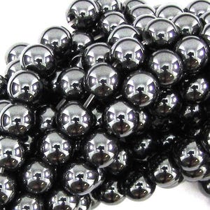 Natural Magnetic Hematite Round Beads 15" Strand 4mm 6mm 8mm 10mm 12mm 6mm