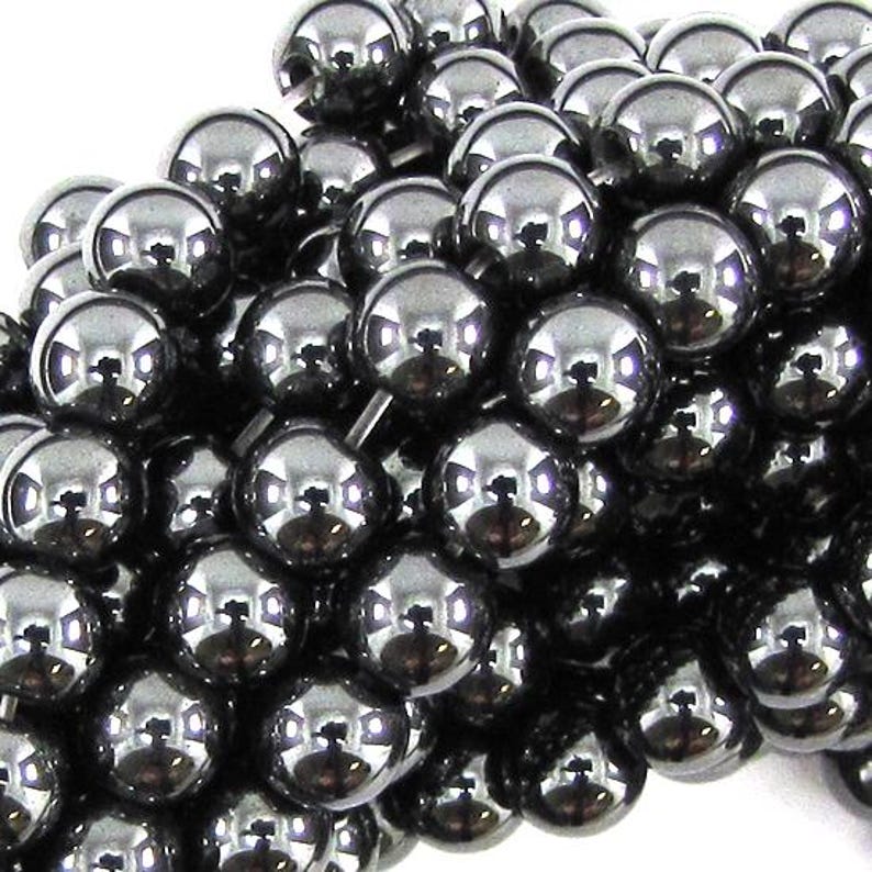 Natural Magnetic Hematite Round Beads 15" Strand 4mm 6mm 8mm 10mm 12mm 6mm