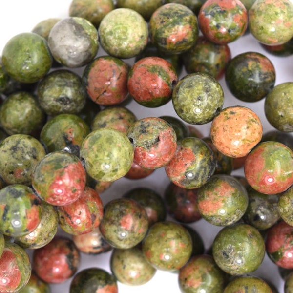 8mm unakite jasper round beads 15" strand