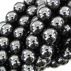 Natural Magnetic Hematite Round Beads 15" Strand 4mm 6mm 8mm 10mm 12mm 8mm