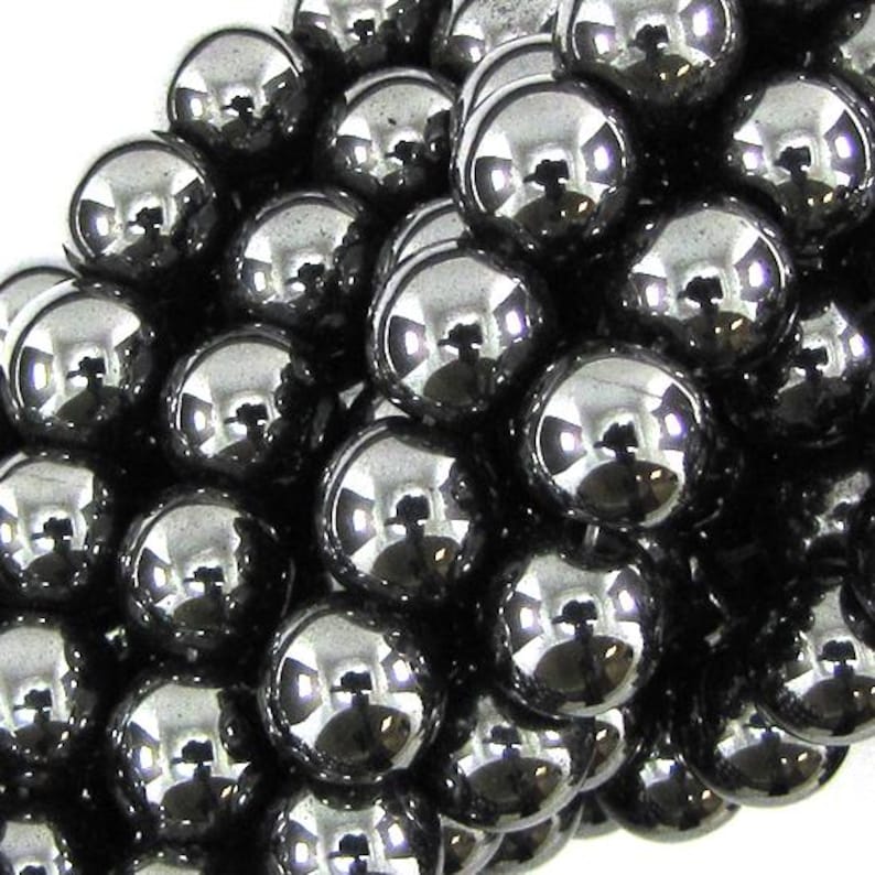 Natural Magnetic Hematite Round Beads 15" Strand 4mm 6mm 8mm 10mm 12mm 8mm