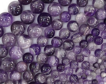 Natural Purple Amethyst Round Beads Gemstone 15" Strand 4mm 6mm 8mm 10mm S2