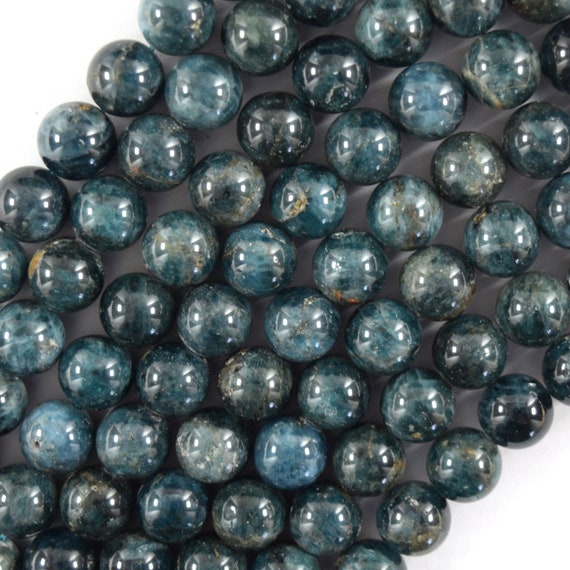 Natural Apatite Gemstone Round Beads Strand – 15" (38cm) – Choose 6mm, 8mm, Or 10mm