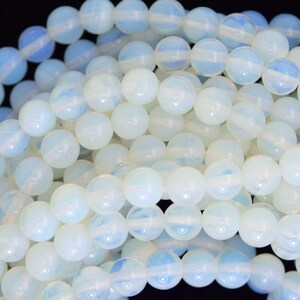 thumbnail image 2 of Gigasuperdeal Opalite Quartz Round Beads Strand – 14.5" Strand, 4mm To 10mm, Blue Gemstone 2 of 5