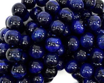 Blue Tiger Eye Stone Beads – Round – 15.5 Inch Strand – Multiple Sizes (4mm To 15mm)