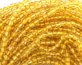 4mm yellow citrine round beads 15" strand