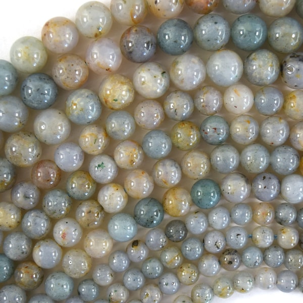 Natural Light Blue Opal Round Beads Gemstone 15" Strand 6mm 8mm 10mm