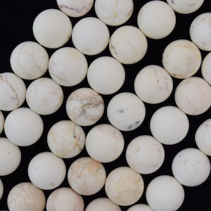 Matte White Turquoise Round Beads Gemstone 15.5&quot; Strand 4mm 6mm 8mm 10mm 12mm