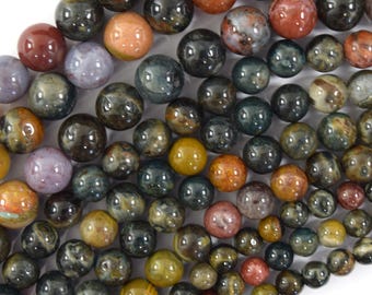 Perle rotonde di agata oceanica naturale, pietra preziosa, filo da 15", 6 mm, 8 mm e 10 mm