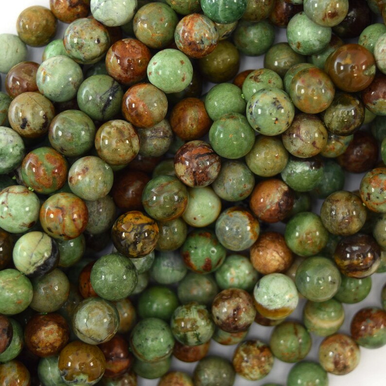 Natural African Green Opal Round Beads Gemstone 15 Strand 6mm 8mm 10mm image 3