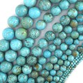 Brown Matrix Blue Turquoise Round Beads 15.5" Strand 2mm 4mm 6mm 8mm 10mm 12mm