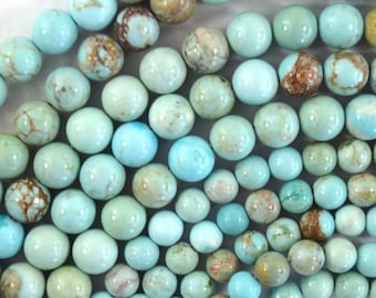 Brown Matrix Cream Blue Turquoise Round Beads 15" Strand 4mm 6mm 8mm 10mm 12mm