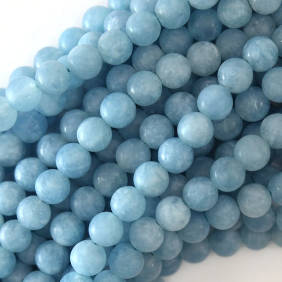 100 Cuentas De Aguamarina De 6mm - Piedras Preciosas Naturales Redondas Para Joyería Y Manualidades