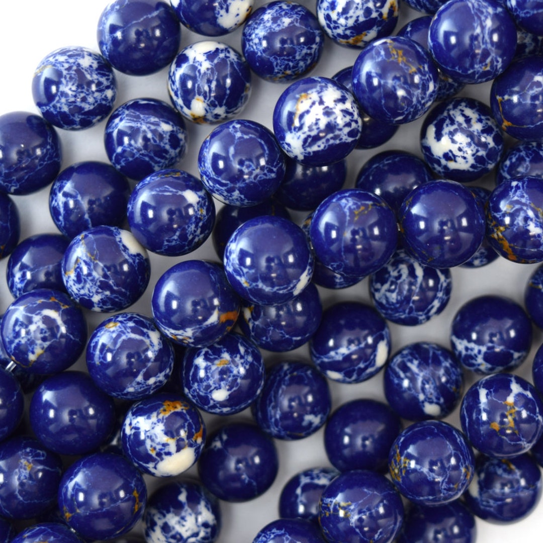 10mm Synthetic Lapis Blue Sea Sediment Jasper Round Beads - Etsy