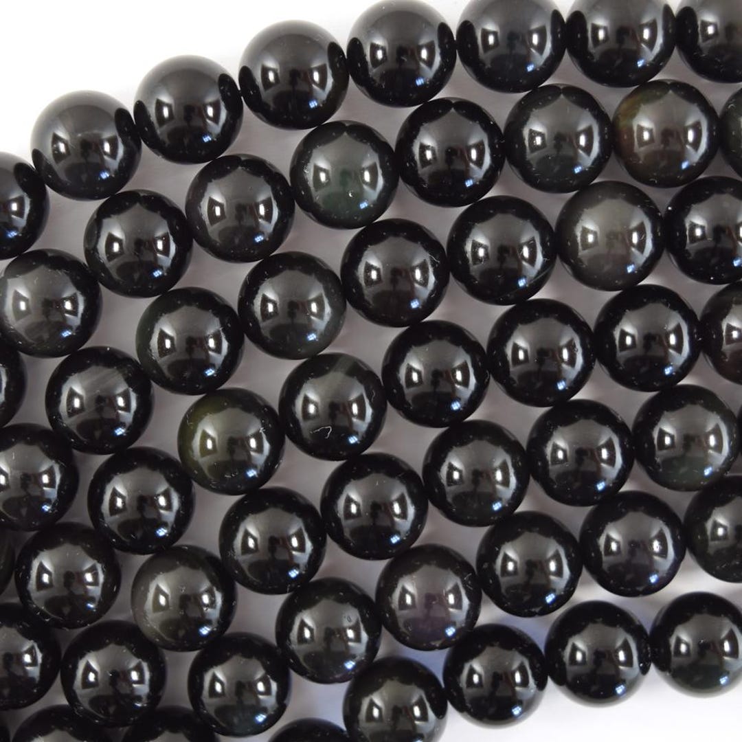 Perles En Obsidienne Noire Arc-en-ciel - Lot De 30 Boules De 3-4mm - Pour Création De Bijoux